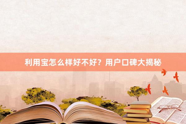 利用宝怎么样好不好？用户口碑大揭秘